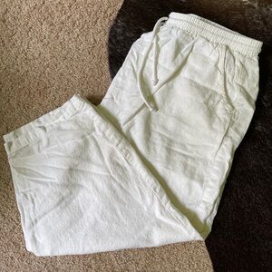 Wild Fable | White Linen Capri Pant